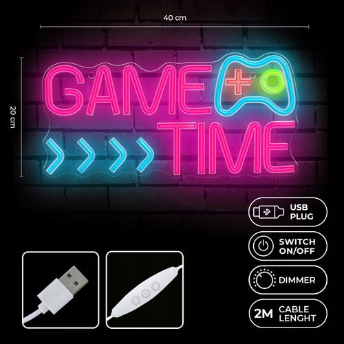 Forever Light Neon PLEXI LED GAME TIME multikolor FPNE34 na Arena.pl