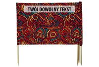 PARAWAN PLAŻOWY Czerwone wzory z indywidualnym  napisem 4 PANELE 20.4