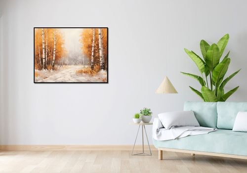 Plakat 100x75cm Jesienne Brzozy na Arena.pl