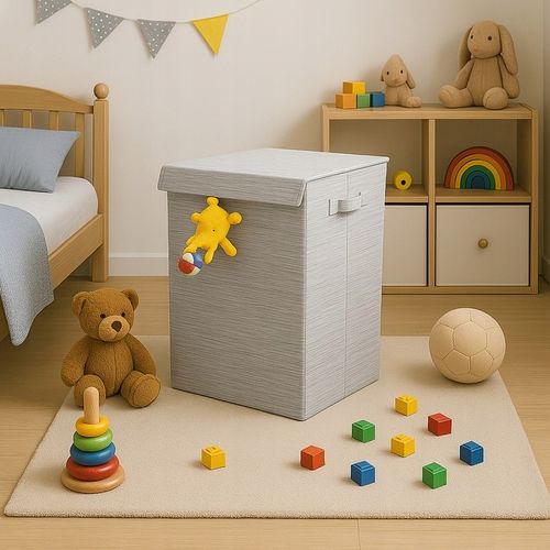 Kosz na pranie 74 l z pokrywą duży pojemnik na bieliznę przenośny na Arena.pl