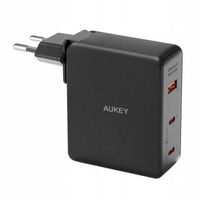 Aukey Ładowarka Sieciowa Zasilacz Kostka Do Ładowania Usb-a Usb-c Gan 140W