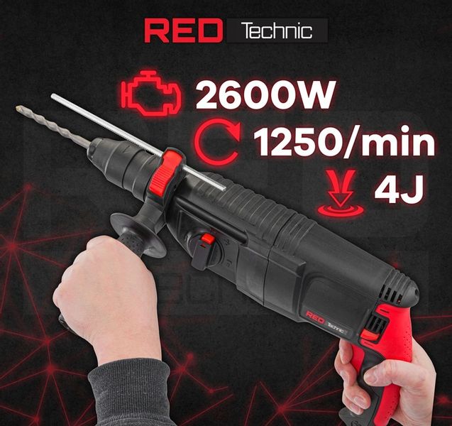 MŁOTOWIERTARKA Młot UDAROWY Wiertarka UDAROWA SDS+ 2600W 4J Walizka Zestaw zdjęcie 14