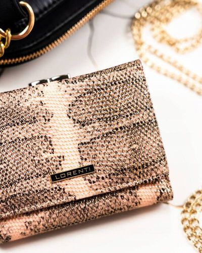 mały, skórzany portfel damski na zatrzask i bigiel - lorenti na Arena.pl