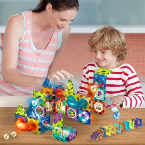 KLOCKI MAGNETYCZNE PANELE 75EL ZESTAW ŚWIECĄCY TOR na Arena.pl