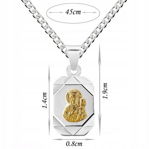 Srebrny medalik Matka Boska 925 + łańcuszek 45 cm komunia / chrzest prezent na Arena.pl