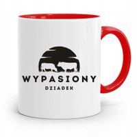 Kubek Czerwony Na Dzień Dziadka Wypasiony Dziadek Z Nadrukiem Ze Zdjęciem