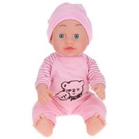 lalka dzidziuś bobas laleczka 30 cm zestaw z buteleczką śpioszki - różowa