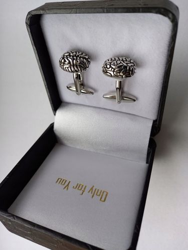 Srebrne spinki do mankietów EXC Mózg Umysł Mensa dla Inteligenta Uczonego na Arena.pl