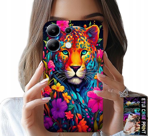 ETUI DO XIAOMI NOTE 13 4G - KWIECISTE WZORY TYGRYS TYGRYSEK + FOLIA na Arena.pl