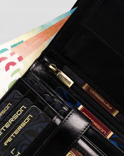 duży, skórzany portfel męski bez zapięcia - peterson na Arena.pl