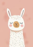 Plakat 70x100cm Wzory dla Dzieci, Dziewczynki i Chłopca - Lama