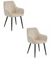 Krzesło NANA - beż aksamit / nogi czarne x 2