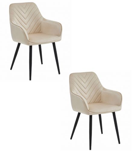Krzesło NANA - beż aksamit / nogi czarne x 2 na Arena.pl