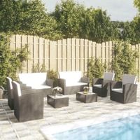 8-częściowy zestaw mebli do ogrodu, poduszki, rattan PE, czarny