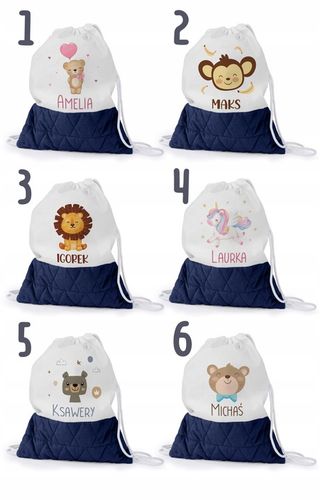 WOREK DO PRZEDSZKOLA ŻŁOBKA PLECAK DLA DZIECKA Z PĘTELKĄ NA BUTY + IMIĘ na Arena.pl