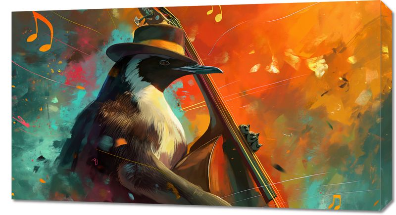 Obraz 90x50cm Pingwinia Nuta zdjęcie 1