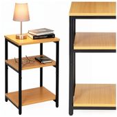 Szafka nocna, stolik z półkami do sypialni 35x31x59 cm nakastnik, jasnobrązowy