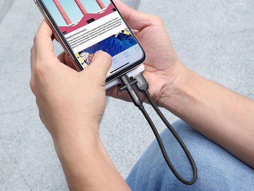 Baseus kabel 2w1 u-shaped USB-C Lightning 2.4A czarny na Arena.pl