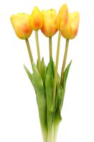 TULIPAN sztuczny TULIPANY SILIKONOWE BUKIET 5 sztuk pomarańczowe
