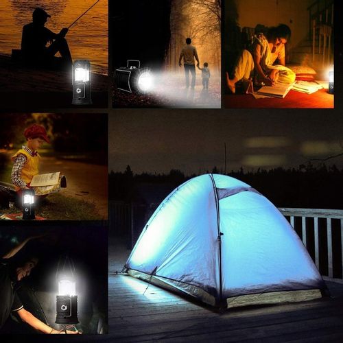 Lampa Solarna LED Latarka Turystyczna Biwakowa Akumulatorowa USB Powerbank na Arena.pl