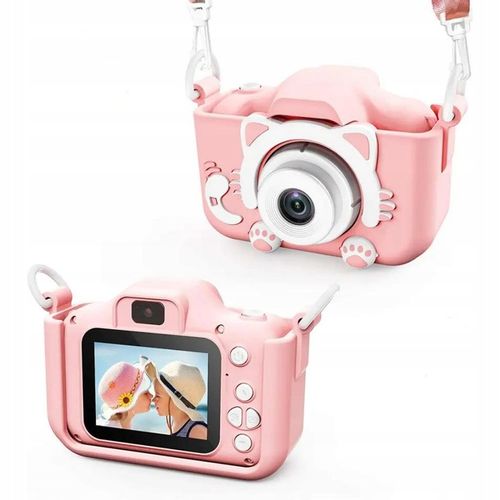 APARAT CYFROWY KAMERA DLA DZIECI RÓŻOWY KOT 40mpx na Arena.pl