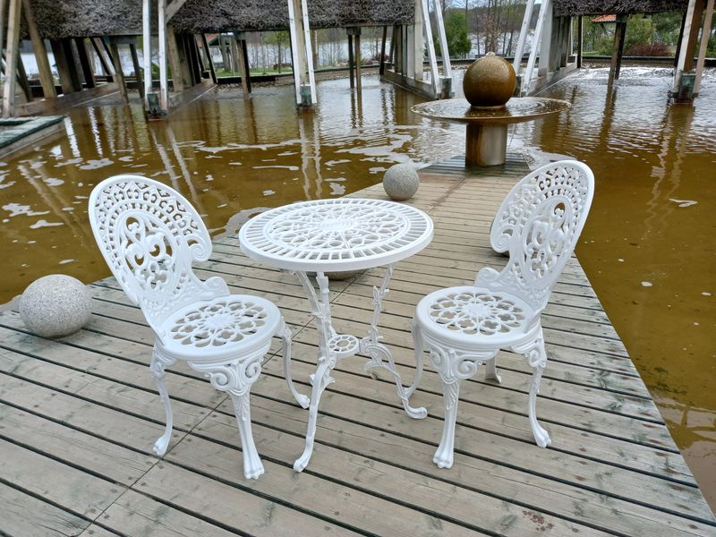 Meble ogrodowe żeliwne 1x stół56fi +2x krzesło zdjęcie 2