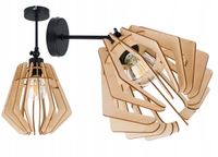 Lampa kinkiet E27 ścienny ruch loft Drewno na E27