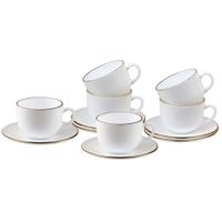 zestaw kawowy 6 filiżanek ze spodeczkami kinghoff opal kh-1929