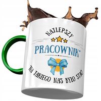 Kubek Zielony Dla Pracownika Najlepszy Pracownik Z Nadrukiem Ze Zdjęciem