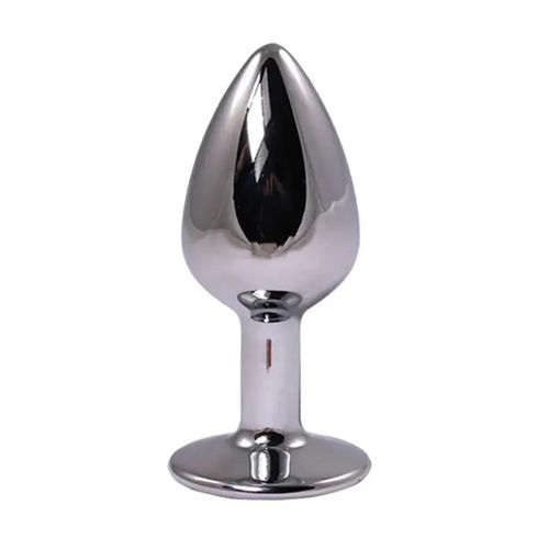 silver large butt plug with red diamond na Arena.pl