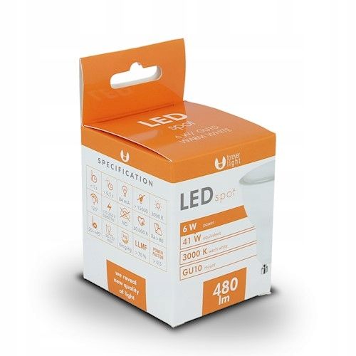 Żarówka Led Gu10 6W Ciepła 480 Lm Mocna Foreverlight na Arena.pl