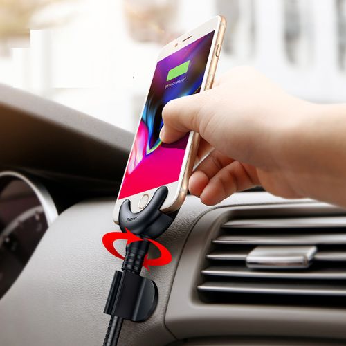 Uchwyt samochodowy kabel 2w1 Iphone Baseus O-type czerwony na Arena.pl
