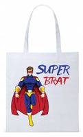 Dla Brata Na Prezent Torba Eco Biała Shopper Z Nadrukiem Ze Zdjęciem
