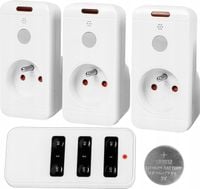 3x GNIAZDKO SIECIOWE ELEKTRYCZNE BEZPRZEWODOWE STEROWANE 30M PILOT 2300W