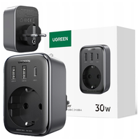 ładowarka sieciowa 30w (2xusb/usb c/ac) / adapter eu - eu 13a ugreen