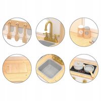 Drewniana Interaktywna Kuchnia Lodówka Mikrofala Piekarnik Pralka Akcesoria