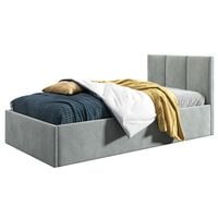 Łóżko młodzieżowe Tapczan 80x200 Basic Roma Jasny Szary + POJEMNIK