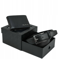 męski pierre cardin  skórzany portfel i pasek w eleganckim pudełku