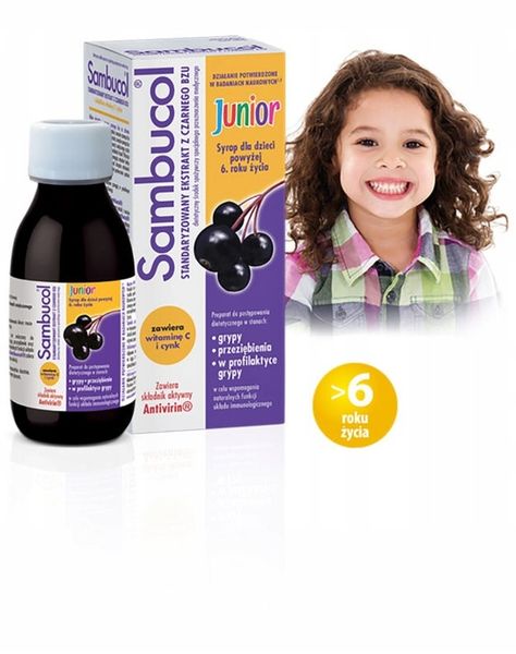 Sambucol Junior płyn 120 ml Czarny bez Syrop na odporność zdjęcie 2