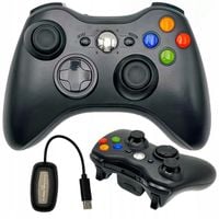 BEZPRZEWODOWY PAD XBOX 360 ODBIORNIK ZASIĘG 10M KONTROLER CZARNY PC