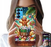 ETUI DO OPPO RENO5 4G 5G - PIERNIK PIERNIKI ŚWIĄTECZNE WZORY +SZKŁO
