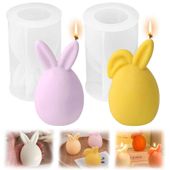 Forma do świec silikonowa 2 sztuki Króliczek Wielkanocny 3D do mydła DIY