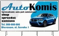 BANER REKLAMOWY 130x80cm oczkowany projekt w cenie AUTO KOMIS