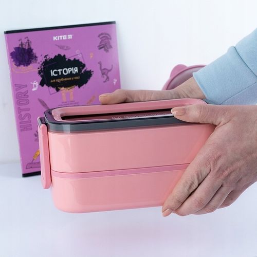 LUNCHBOX ŚNIADANIÓWKA ZE STUCĆAMI WKŁADY 2 KOMORY 1400ml RÓŻOWY KITE na Arena.pl