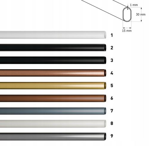 Drążek do szafy na ubrania garderoby owalny 30x15mm BIAŁY 100 cm NANO na Arena.pl