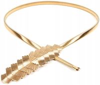 Pasek Metalowy Snake Sprężynka Złoty Pancerka Boho