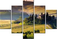 70 100CM OBRAZ 5 ELEM GOSPODARSTWO TOSKANII DRUK PŁÓTNO