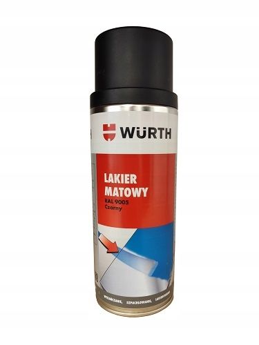 WURTH Lakier Czarny Mat Satyna Spray Szybkoschnący RAL 9005 400ml na Arena.pl