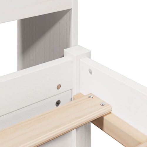 Łóżko z regałem, bez materaca, białe, 90x190 cm, sosnowe na Arena.pl