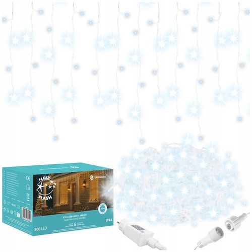 SOPLE 500 LED LAMPKI ZEWNĘTRZNE KURTYNA ŚWIETLNA IP44 BIAŁE FLASH TIMER na Arena.pl